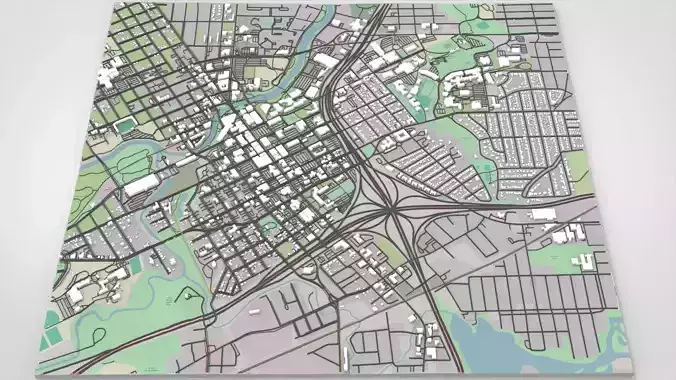 Cityscape Flint Michigan USA 3D model