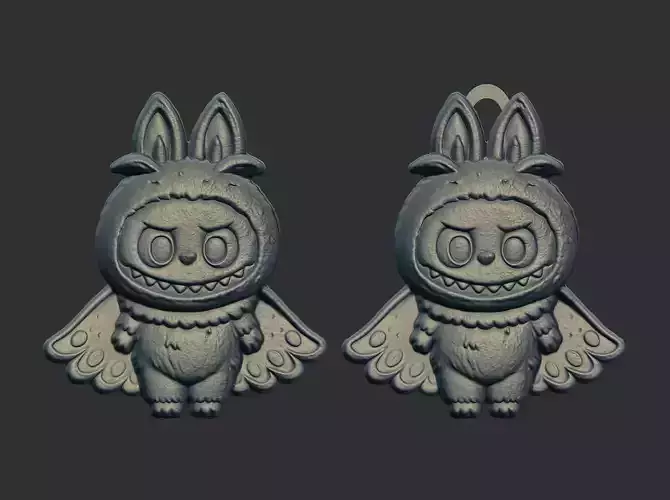 labubu bat cnc model keychain 