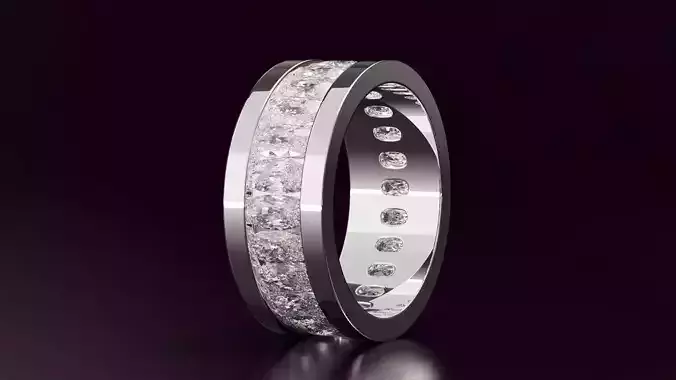 Channel Set Cushion Eternity Ring N07 288CT EU54