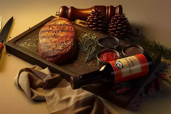 Gourmet Steakboard Set  Premium Meat  Spice Display 3D model 2