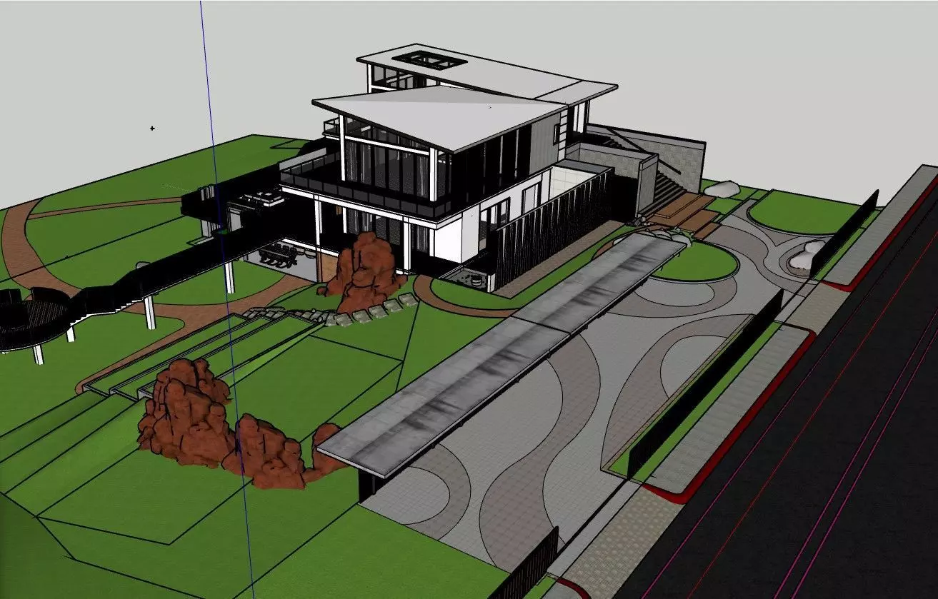 Vacation Villa 3D 2D Model SketchUp 3D model 3D model_2