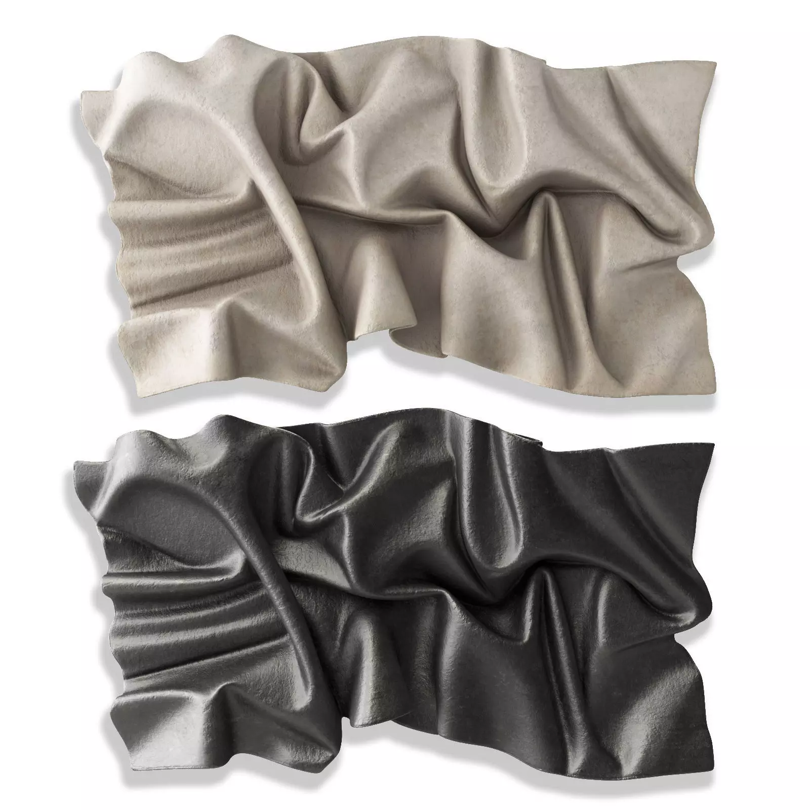 Wavy fabric wall art Low-poly 3D model_0