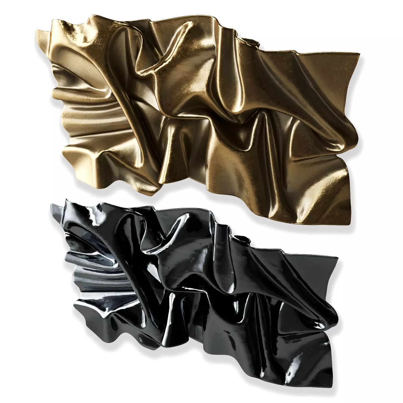 Wavy fabric wall art Low-poly 3D model_5