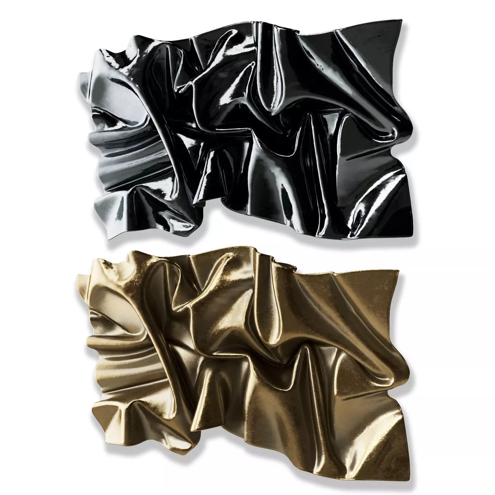 Wavy fabric wall art Low-poly 3D model_2