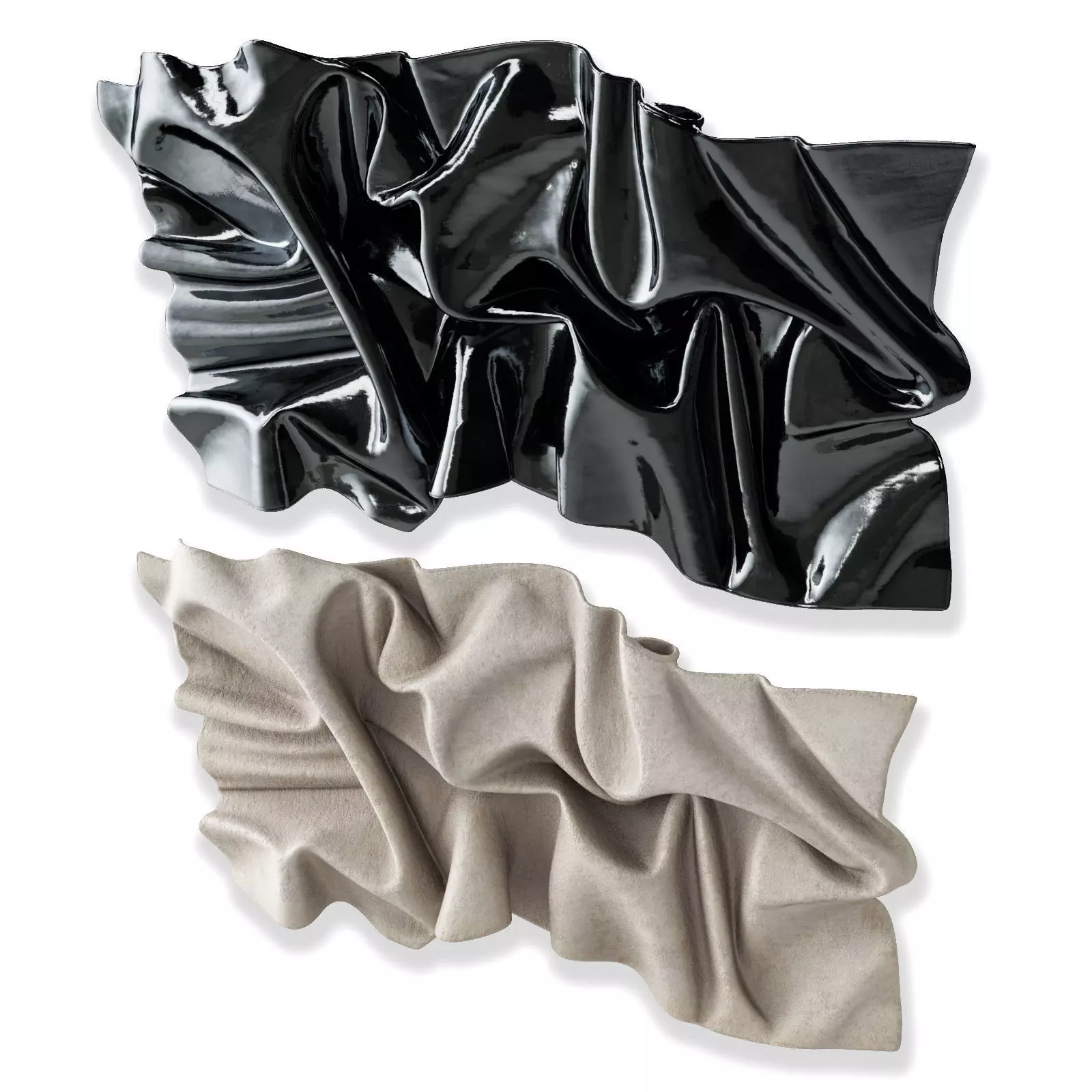 Wavy fabric wall art Low-poly 3D model_4