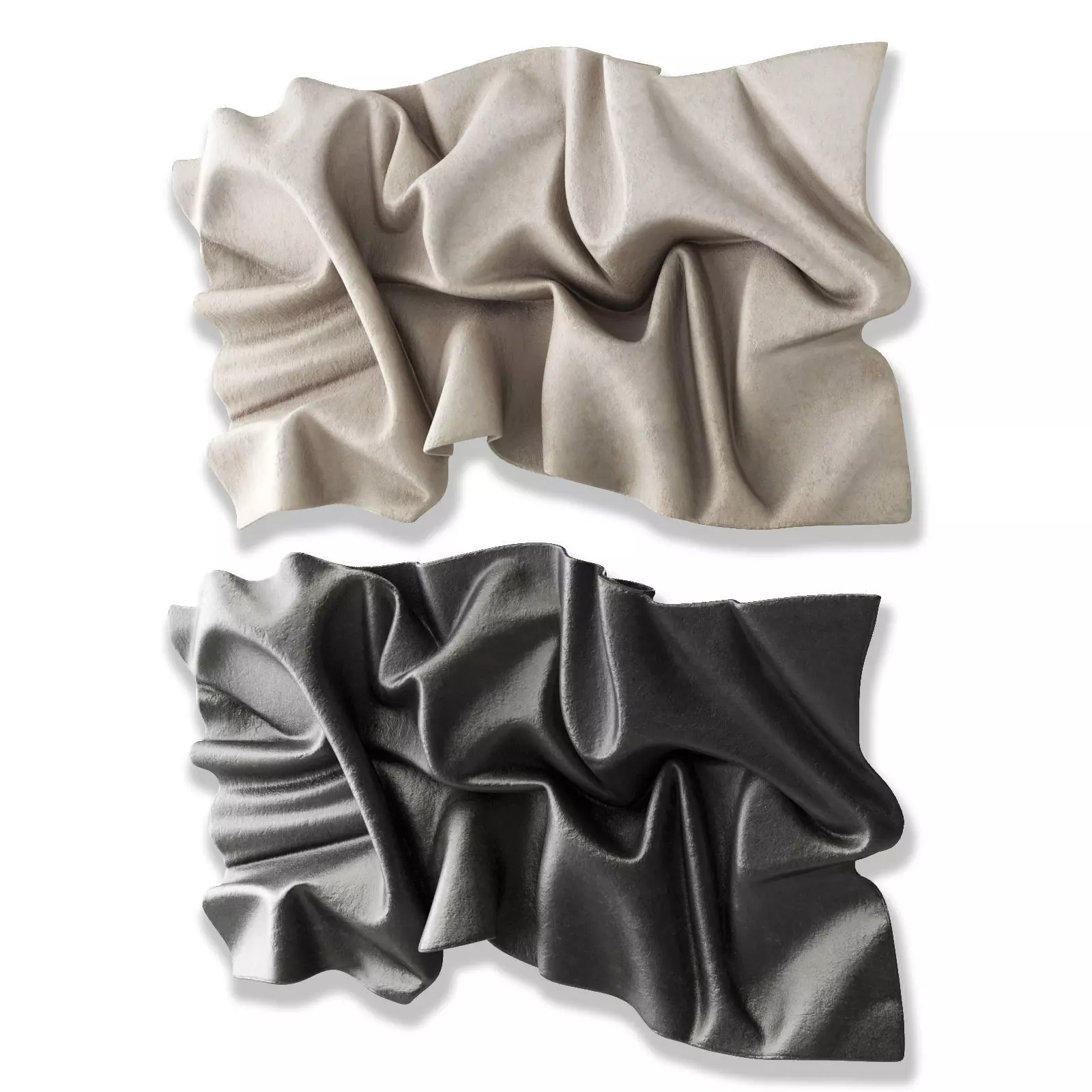 Wavy fabric wall art Low-poly 3D model_3