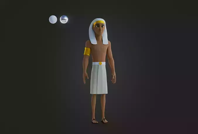 Snohi Egyptian Pharaonic Cartoon Characters Low-poly 3D model