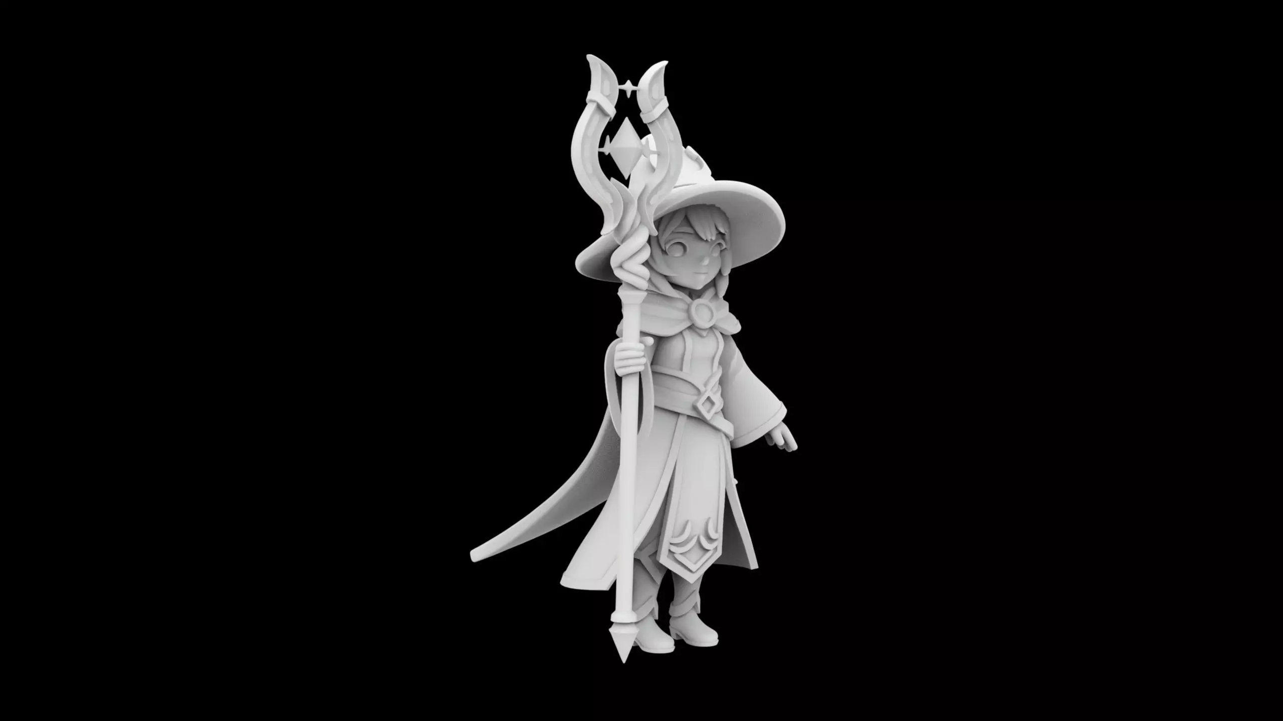 Anime Style Female Mage 3D print model_6