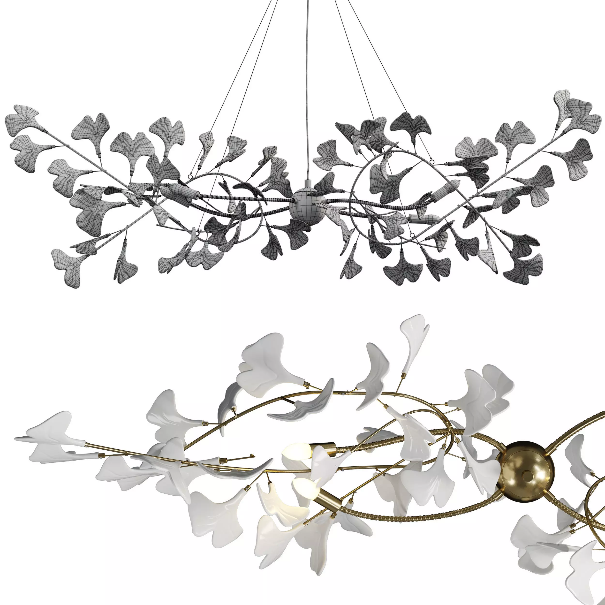 Gingko Julietta Chandelier  Low-poly 3D model_5