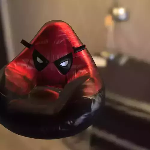 Warrior deadpool Bean Bag Chair  Low-poly 3D model
