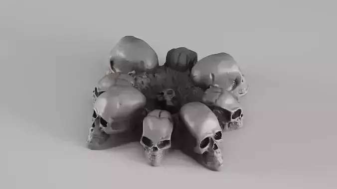 001652 Skull Ashtray 3D Printable Gothic Decor 3D print model