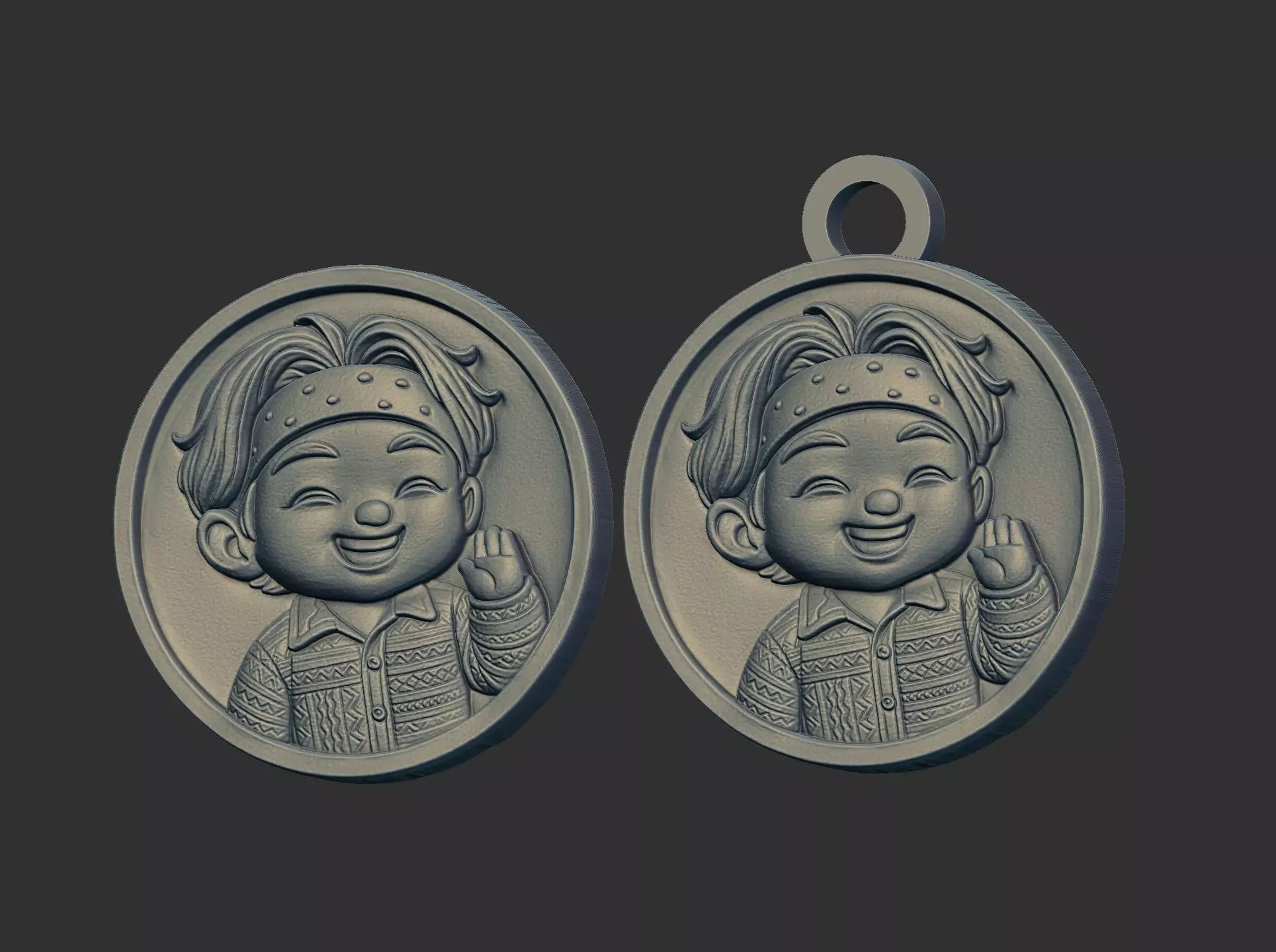 bts v cnc keychain model 3D print model