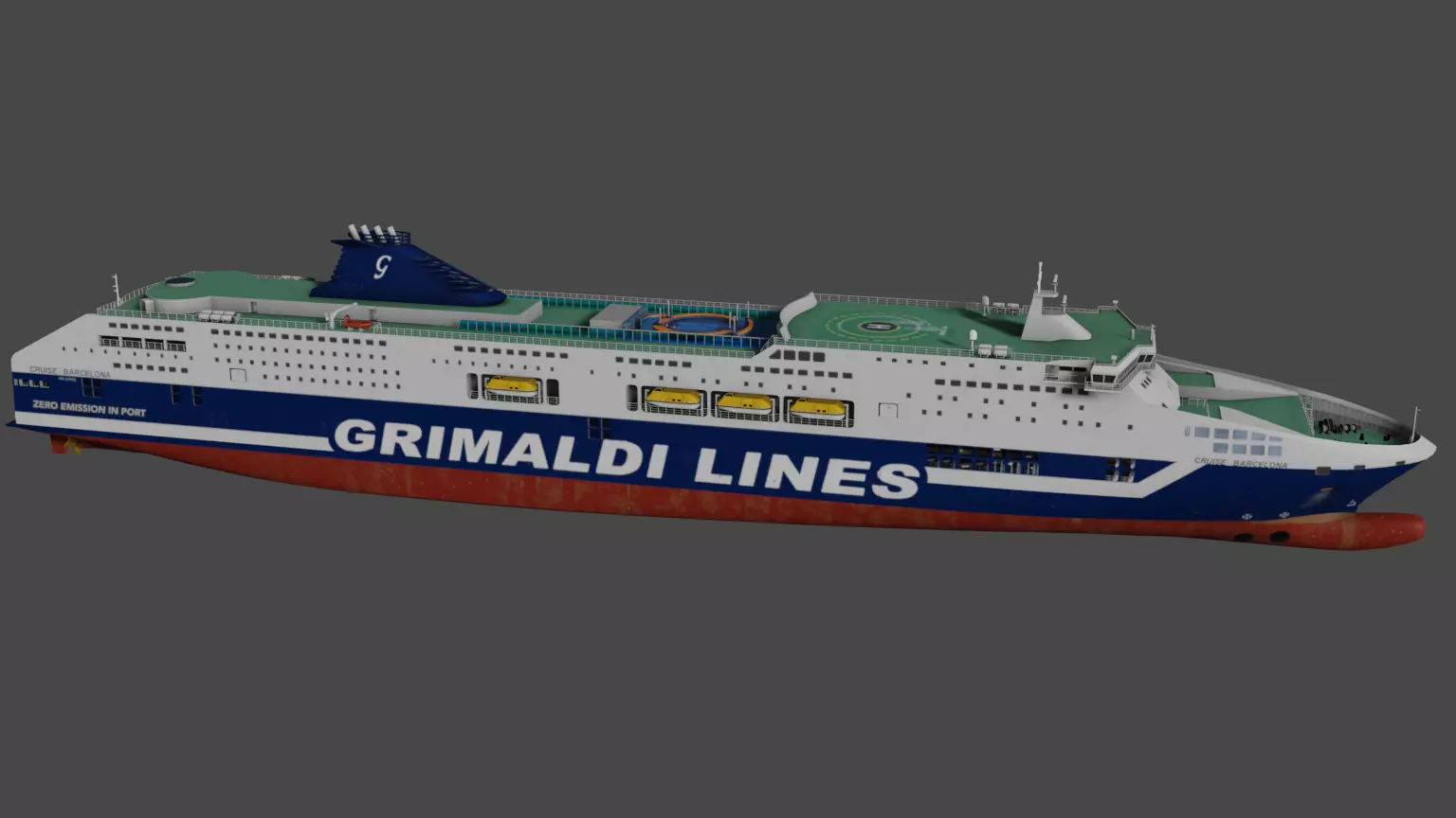 Grimaldi Cruise and Ferry Low-poly 3D model_7