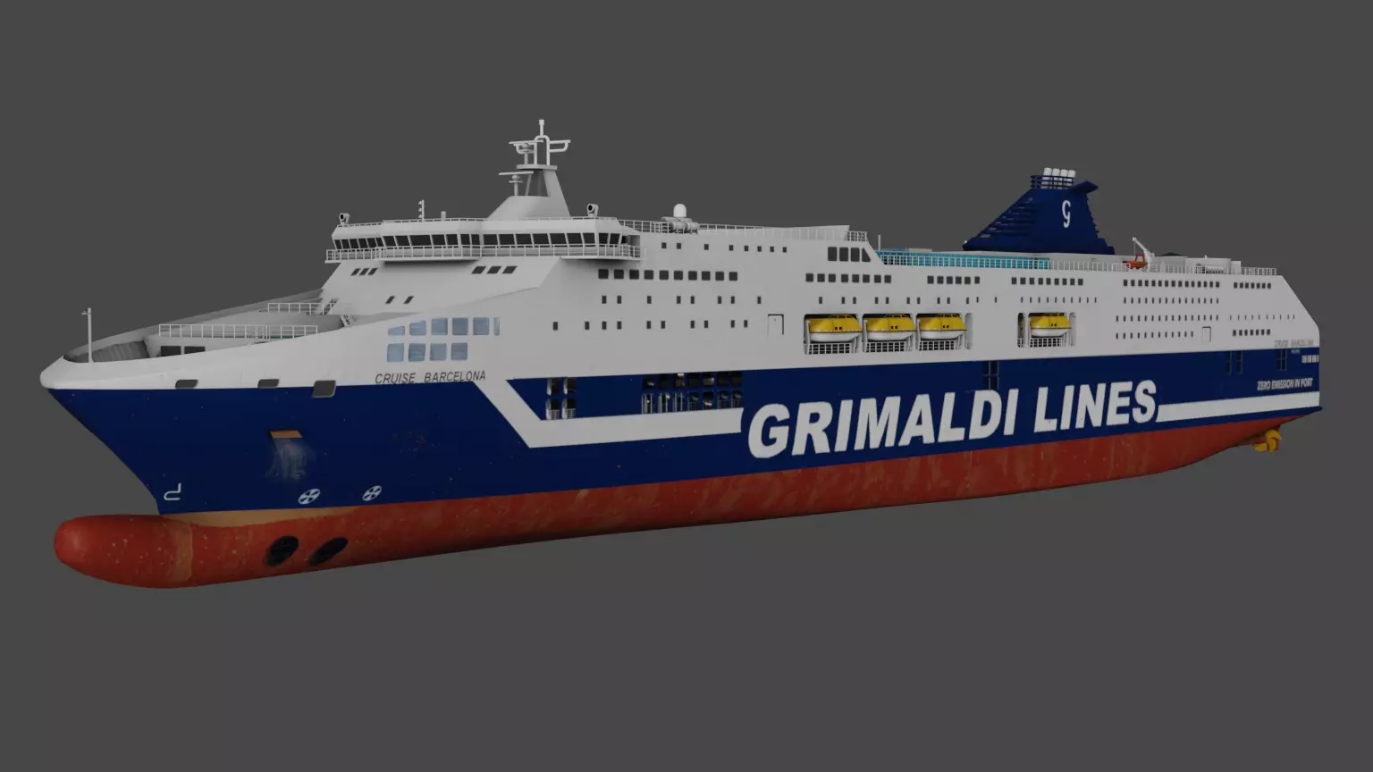 Grimaldi Cruise and Ferry Low-poly 3D model_1
