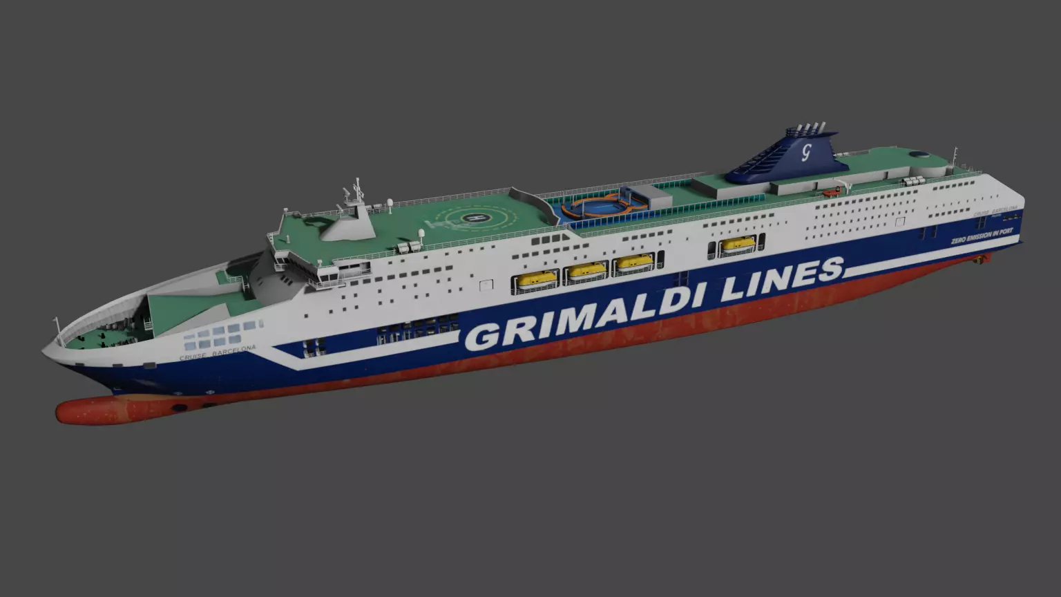 Grimaldi Cruise and Ferry Low-poly 3D model_12