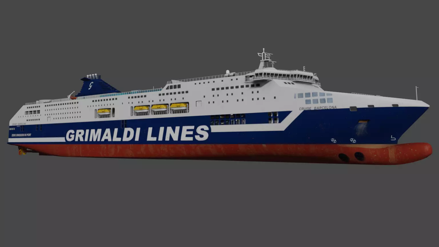 Grimaldi Cruise and Ferry Low-poly 3D model_8