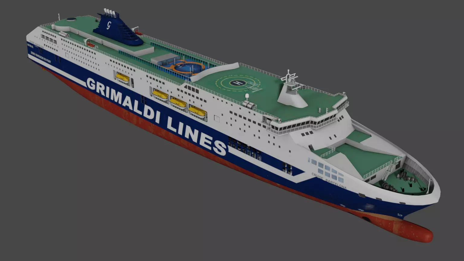 Grimaldi Cruise and Ferry Low-poly 3D model_0