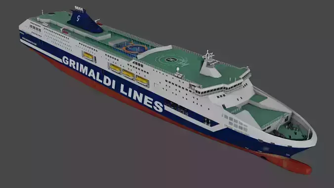 Grimaldi Cruise and Ferry Low-poly 3D model