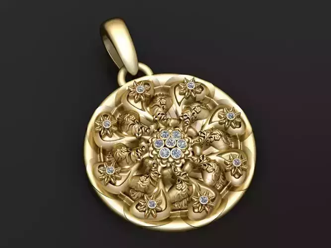 ROUND GOLD PENDANT 