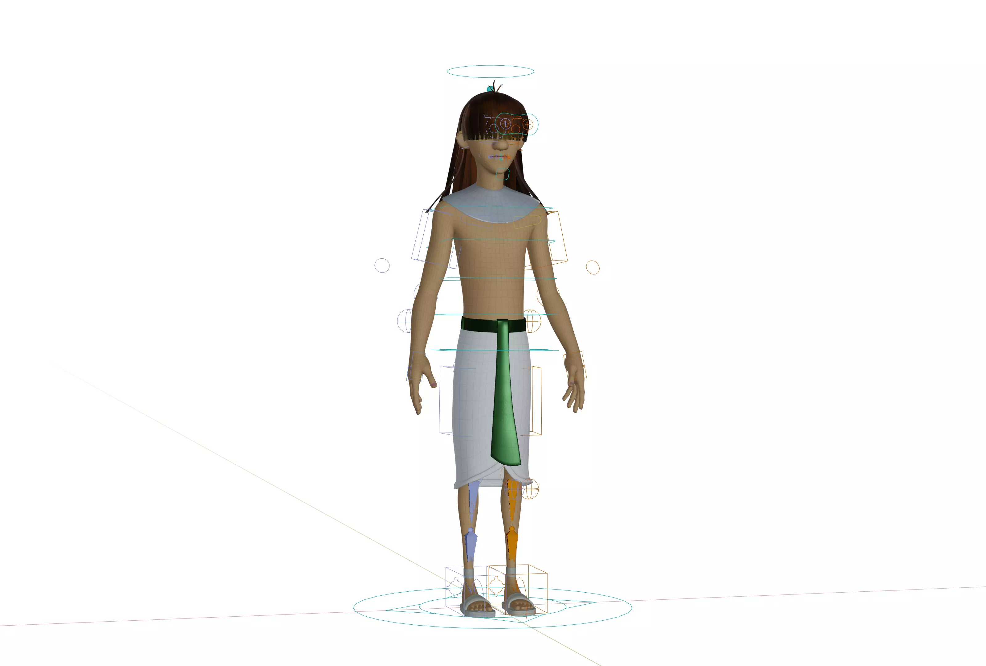 Habi Egyptian Pharaonic Cartoon Characters Low-poly 3D model_3