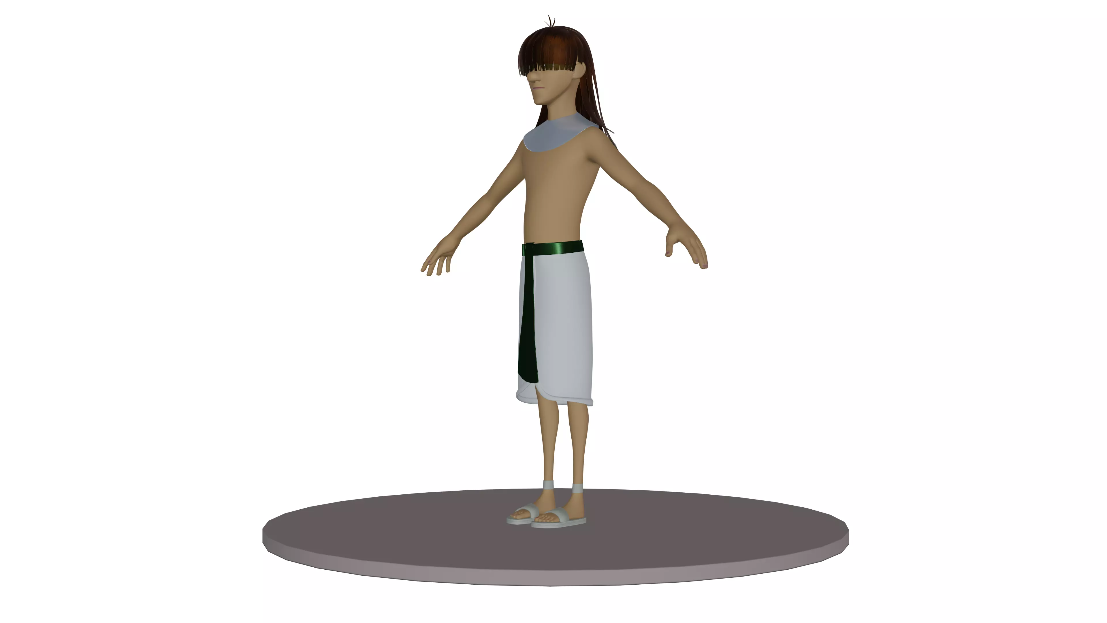 Habi Egyptian Pharaonic Cartoon Characters Low-poly 3D model_7