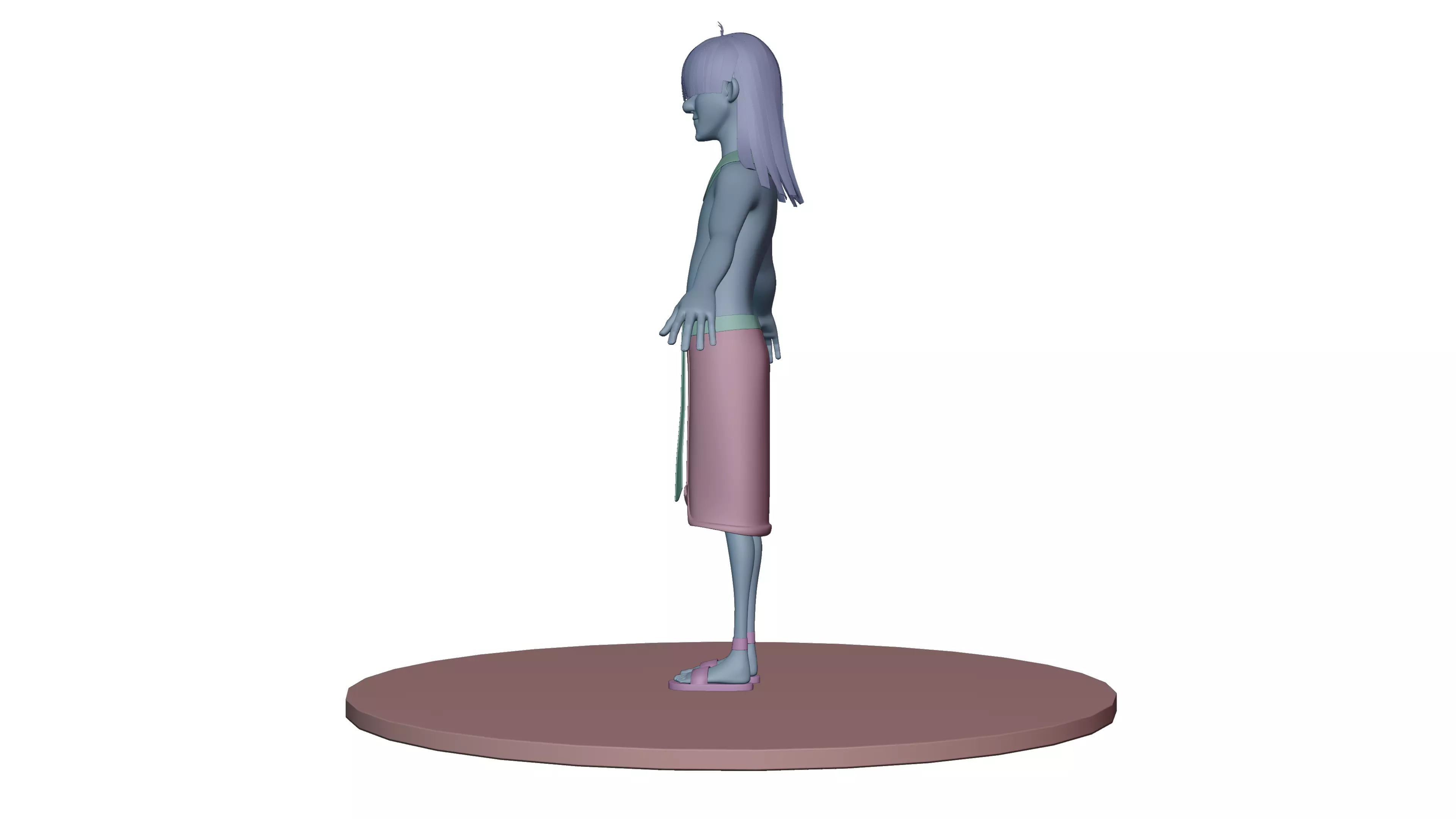 Habi Egyptian Pharaonic Cartoon Characters Low-poly 3D model_4