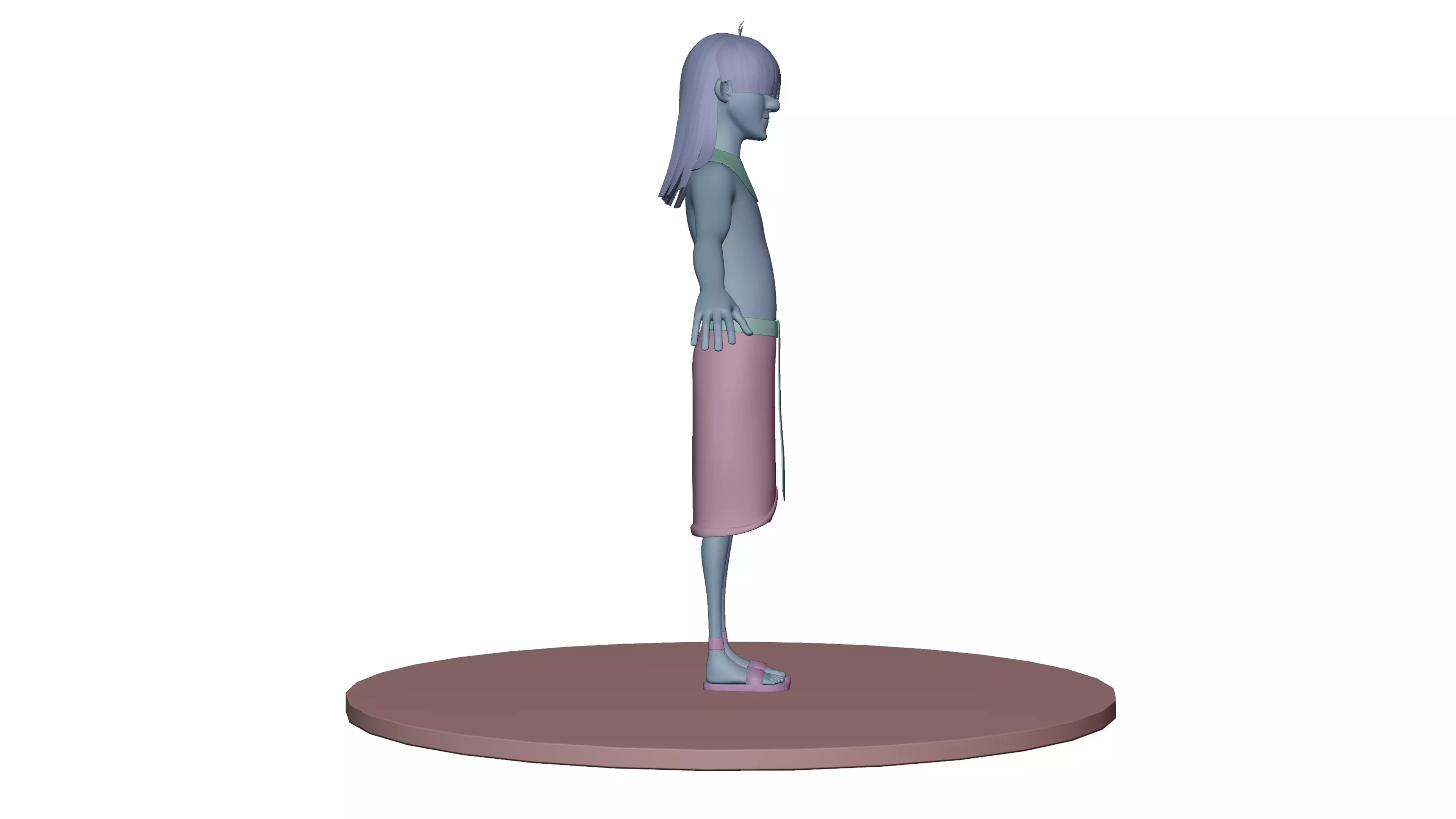 Habi Egyptian Pharaonic Cartoon Characters Low-poly 3D model_5