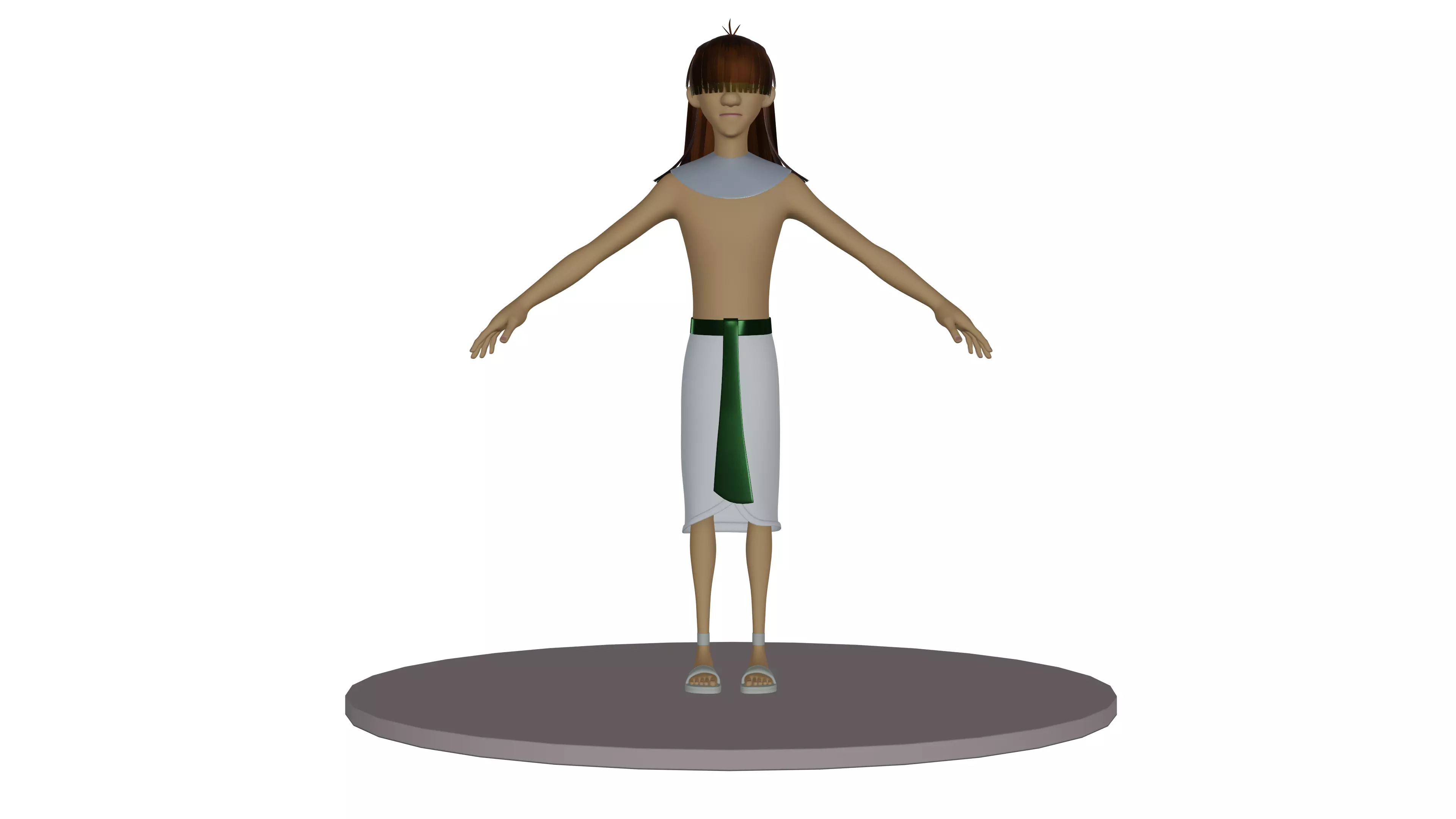 Habi Egyptian Pharaonic Cartoon Characters Low-poly 3D model_6