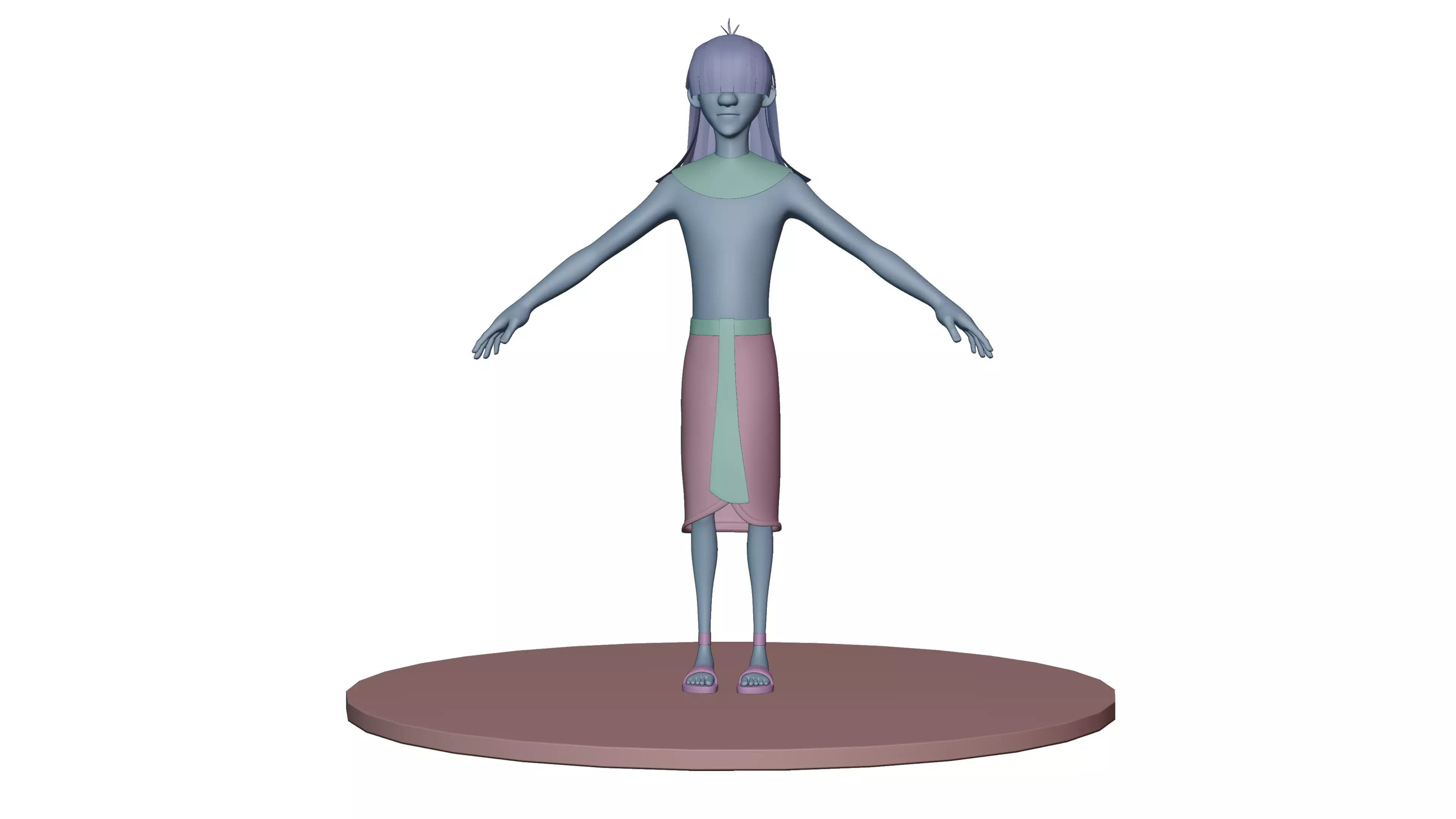 Habi Egyptian Pharaonic Cartoon Characters Low-poly 3D model_8