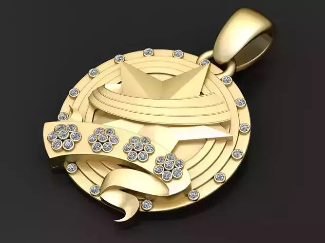  Star Gold Pendant 3D Printable Model