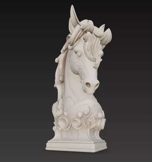 Artistic Horse Statue Elegant Decorative Desktop Sculpture 3D print model_23