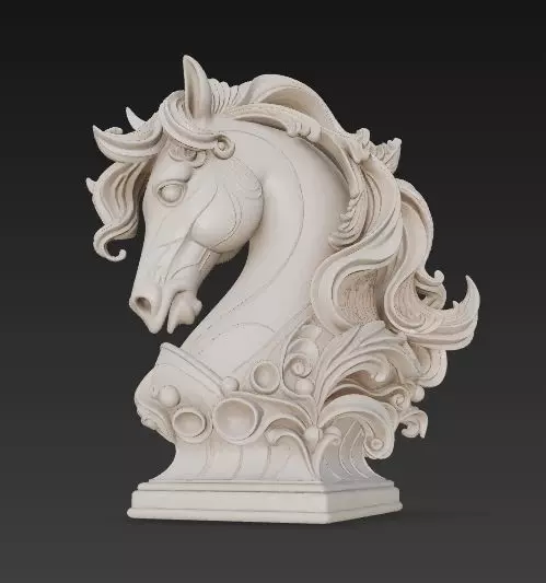 Artistic Horse Statue Elegant Decorative Desktop Sculpture 3D print model_29