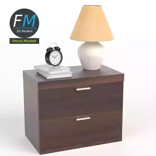 Bedside table set 1 3D model