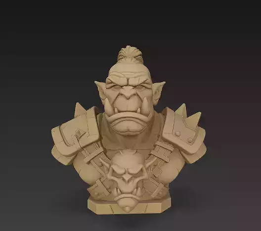 Orc Warrior Bust 3D Printable Fantasy Character Sculpture STL 