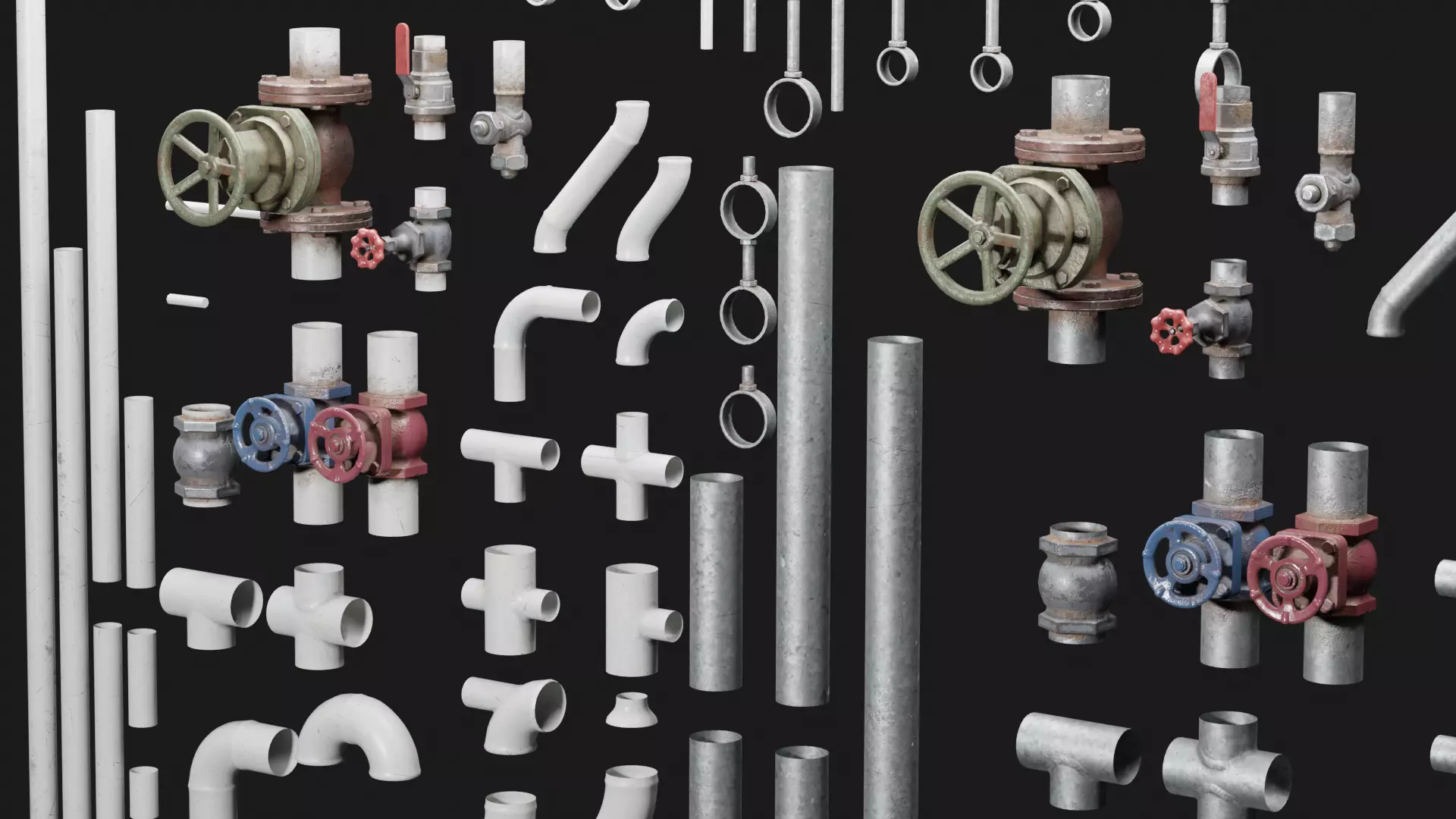Modular Pipes Collection - Low-Poly 3D Assets Low-poly 3D model_0