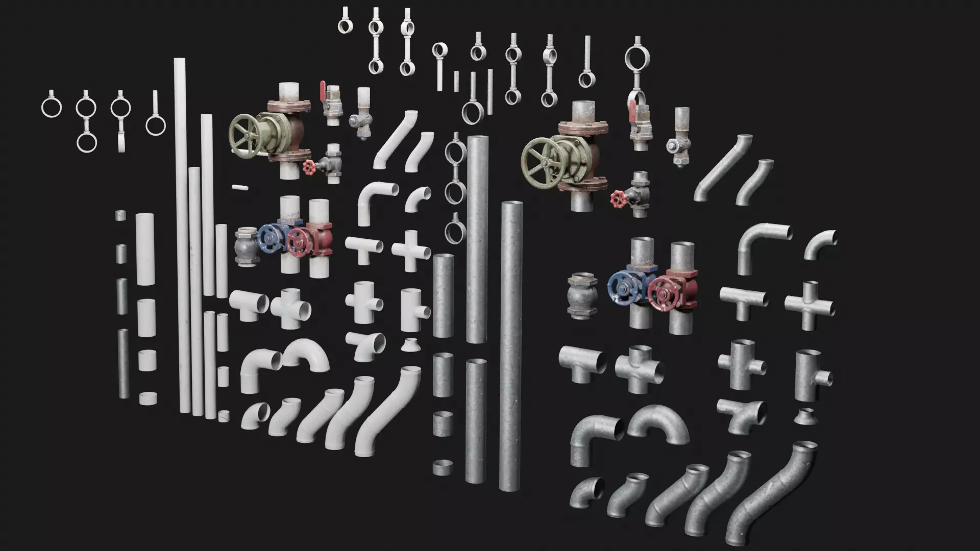 Modular Pipes Collection - Low-Poly 3D Assets Low-poly 3D model_1