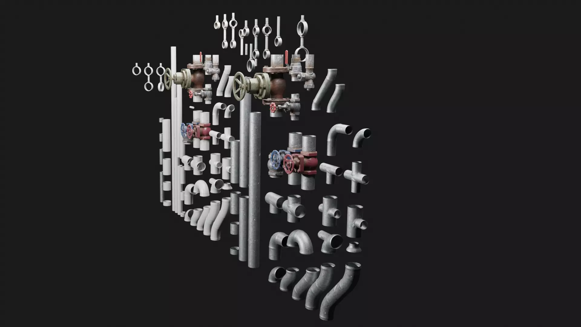 Modular Pipes Collection - Low-Poly 3D Assets Low-poly 3D model_9