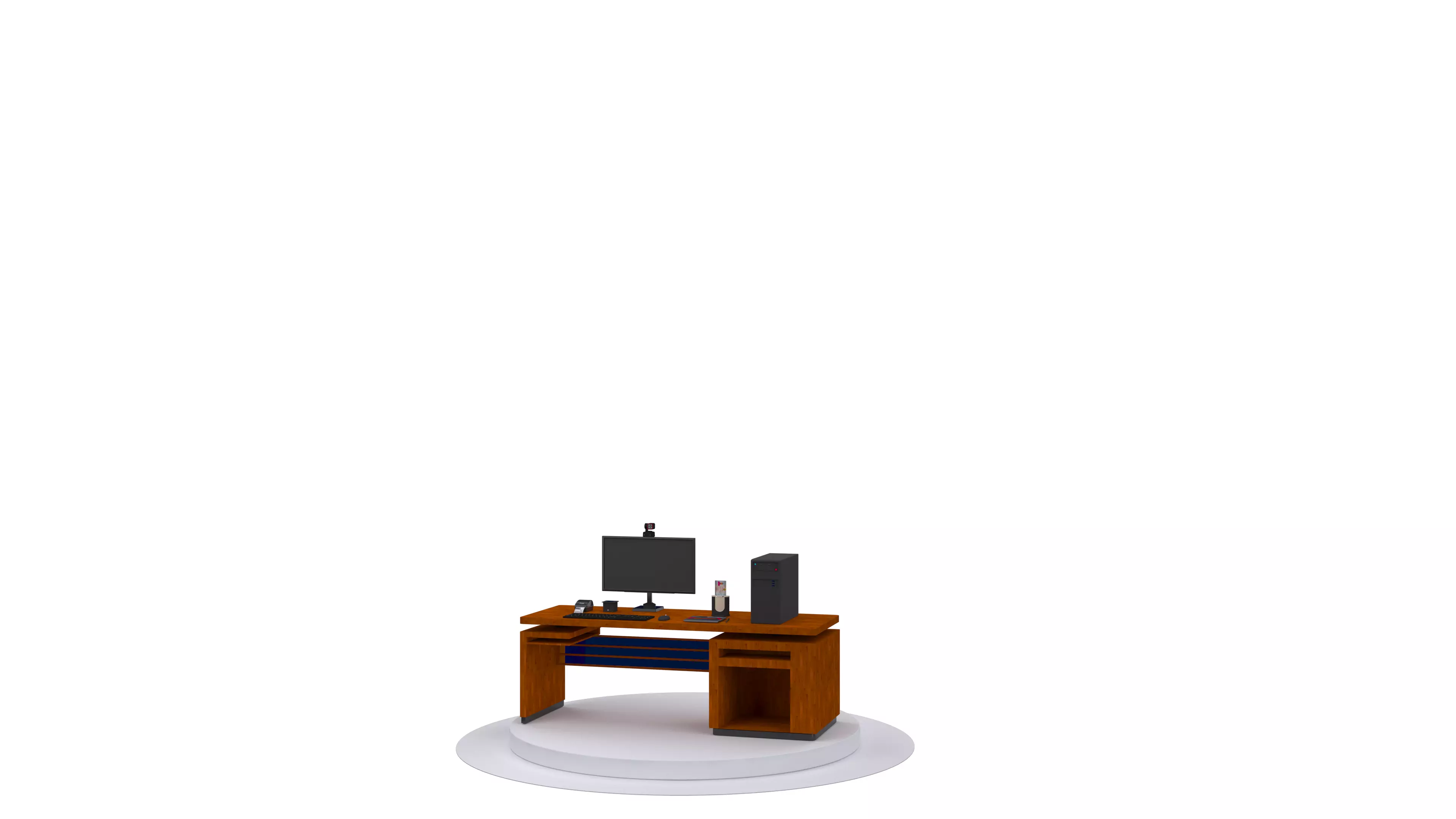 COMPUTER WITH ACCESSORIES Low-poly 3D model