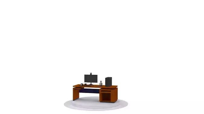 COMPUTER WITH ACCESSORIES Low-poly 3D model
