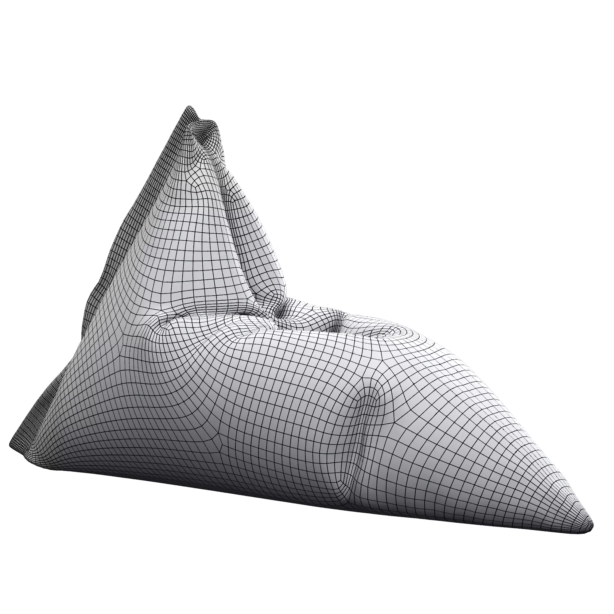 Bean Bag Low-poly 3D model_2