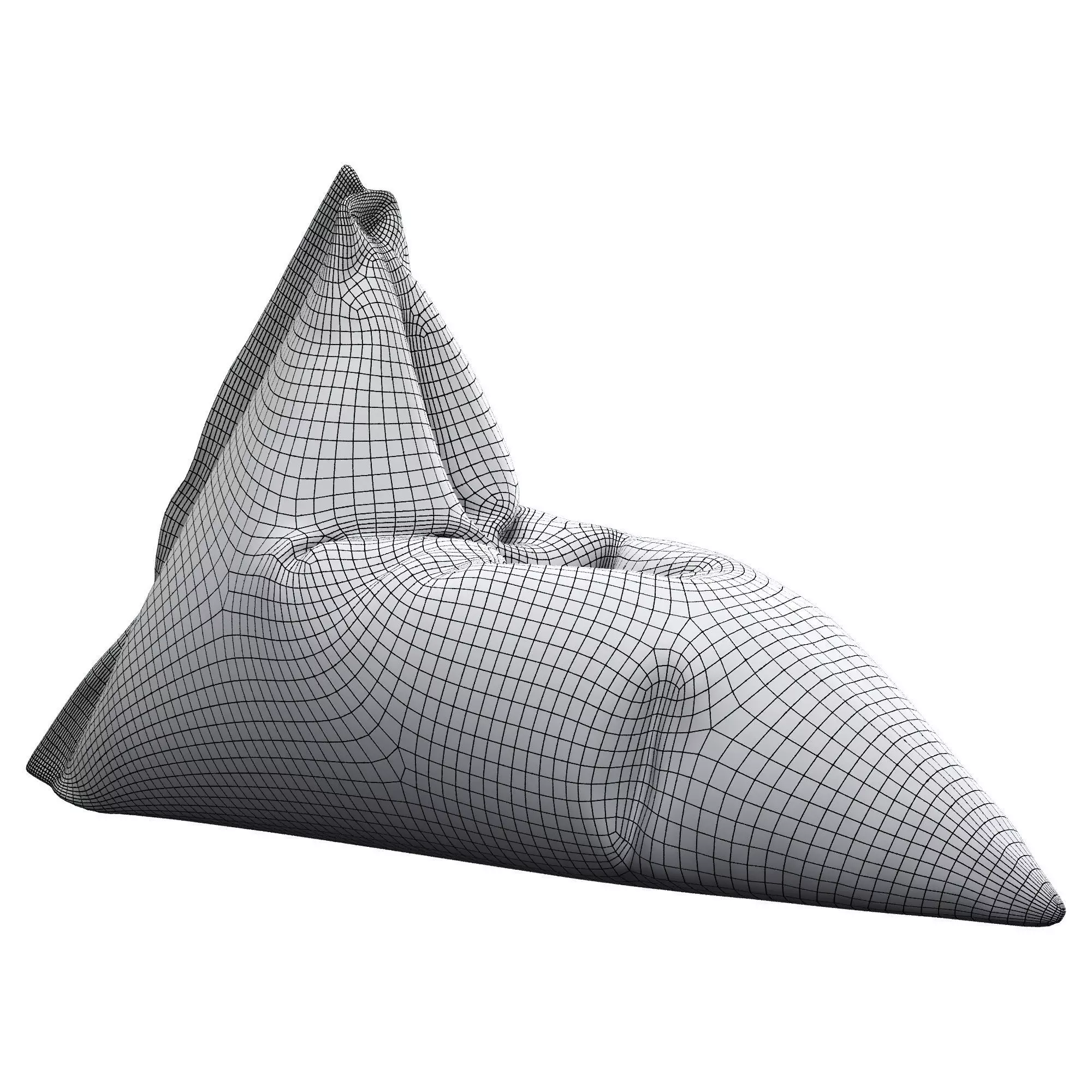 Bean Bag Low-poly 3D model_32