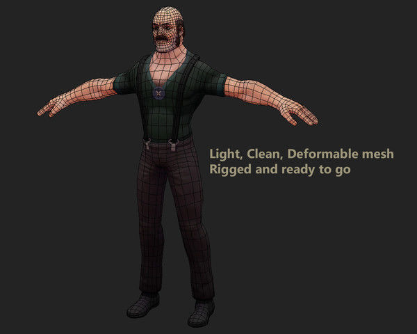 Toon - Strong Adventurer 02 Low-poly 3D model_3