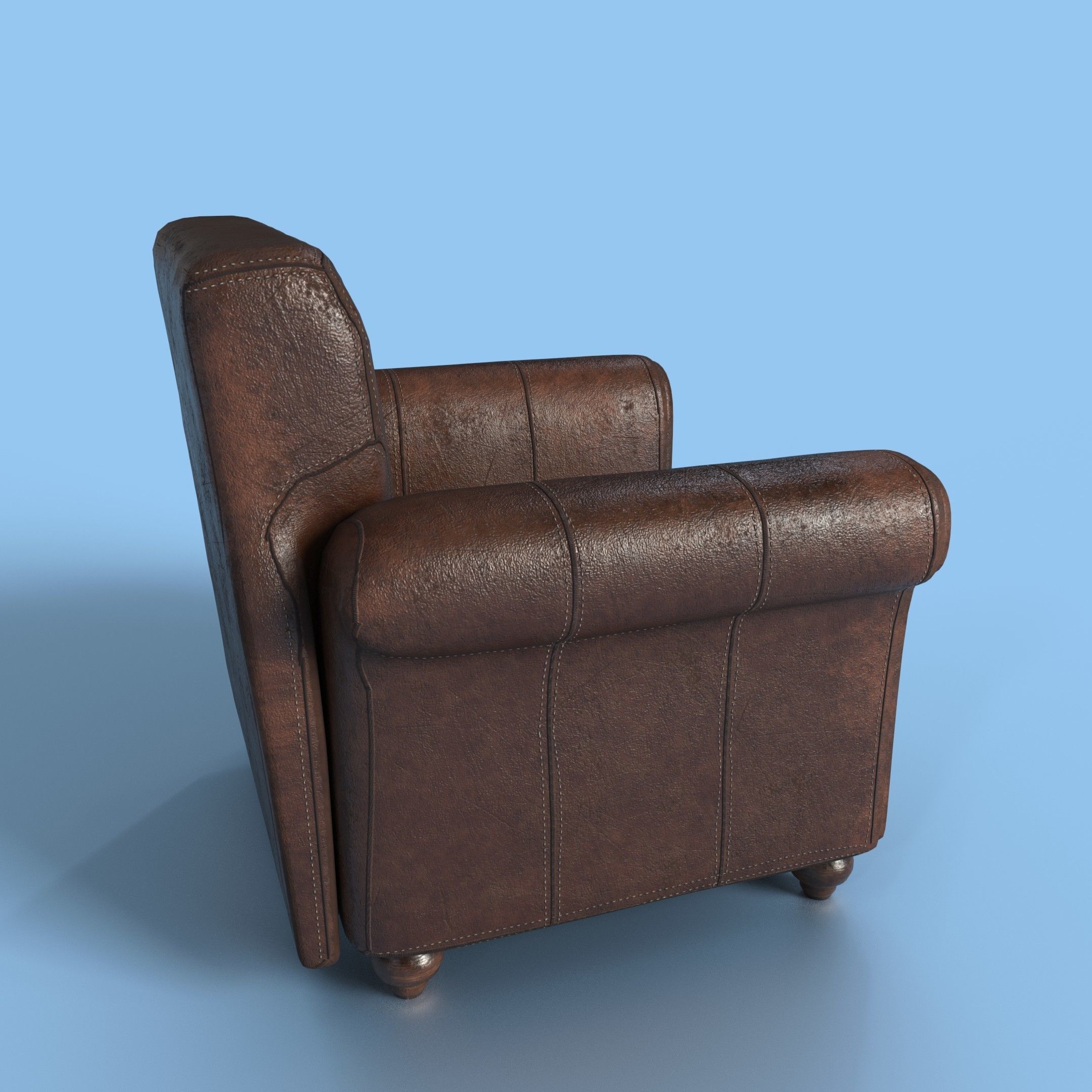 Leather Armchair 3D model_1