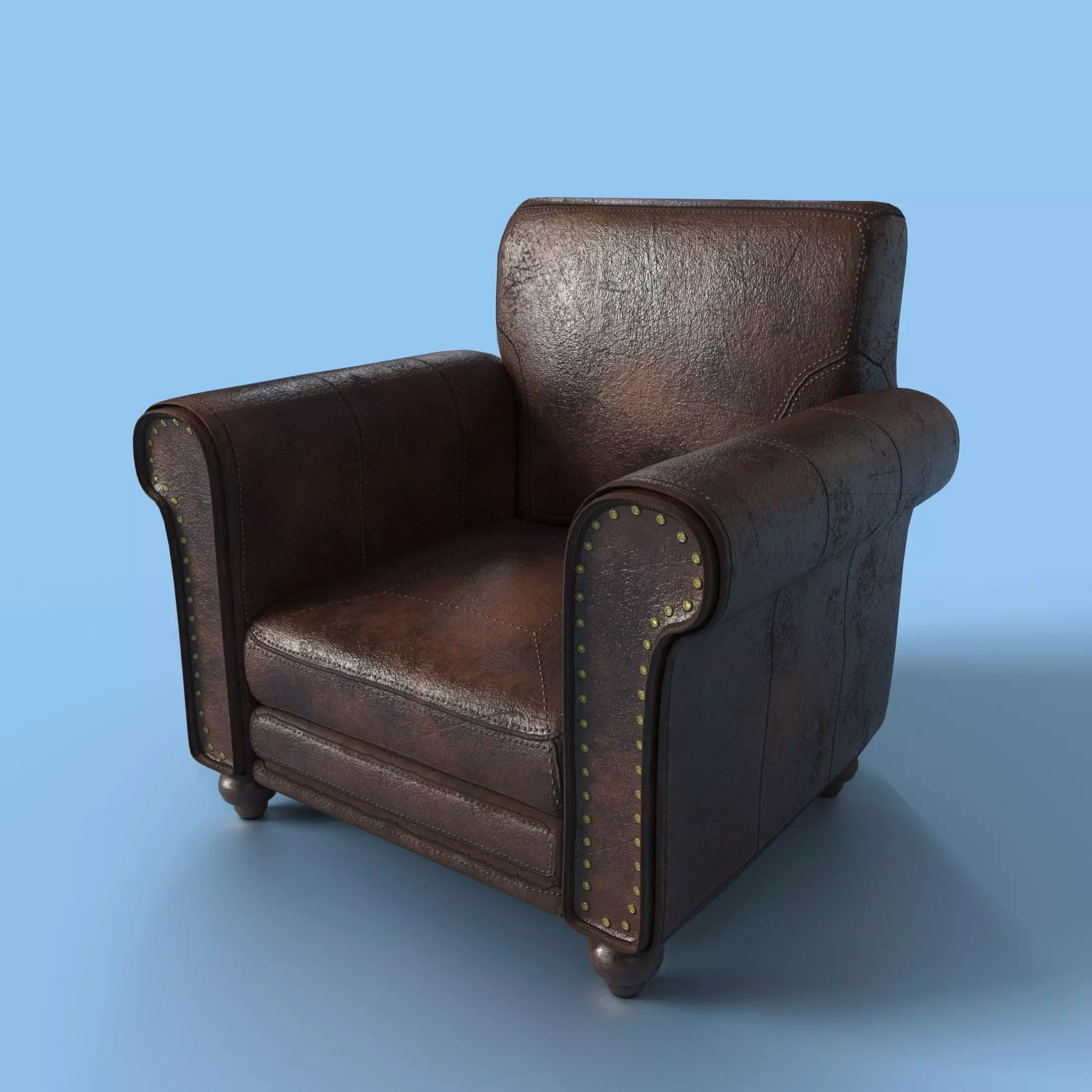 Leather Armchair 3D model_0