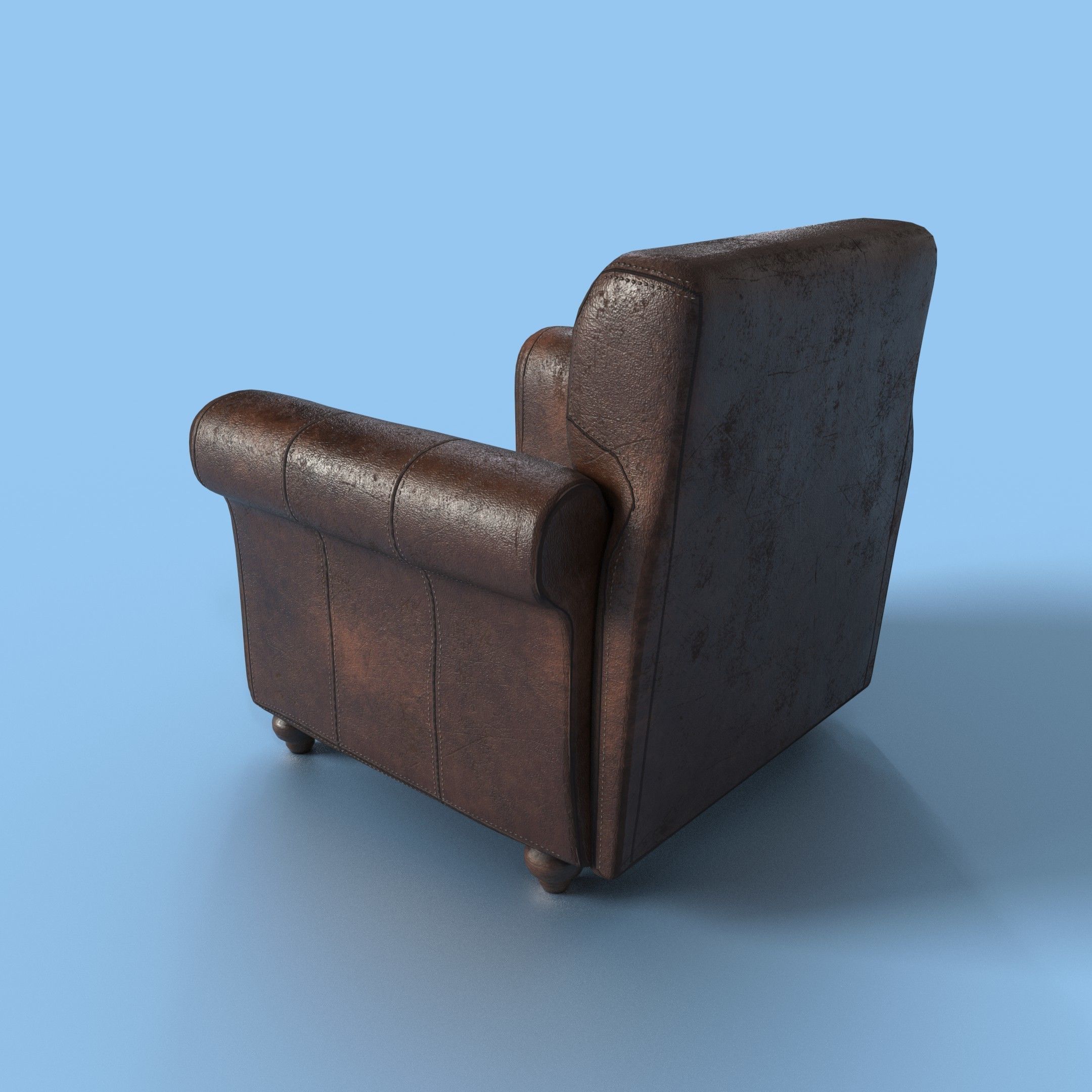 Leather Armchair 3D model_2