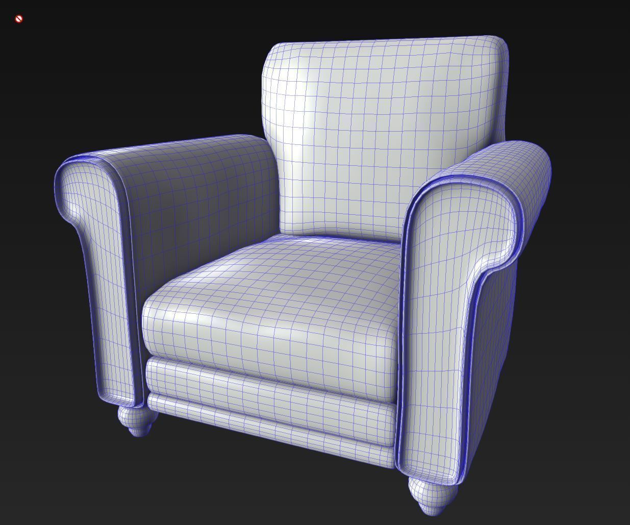 Leather Armchair 3D model_4