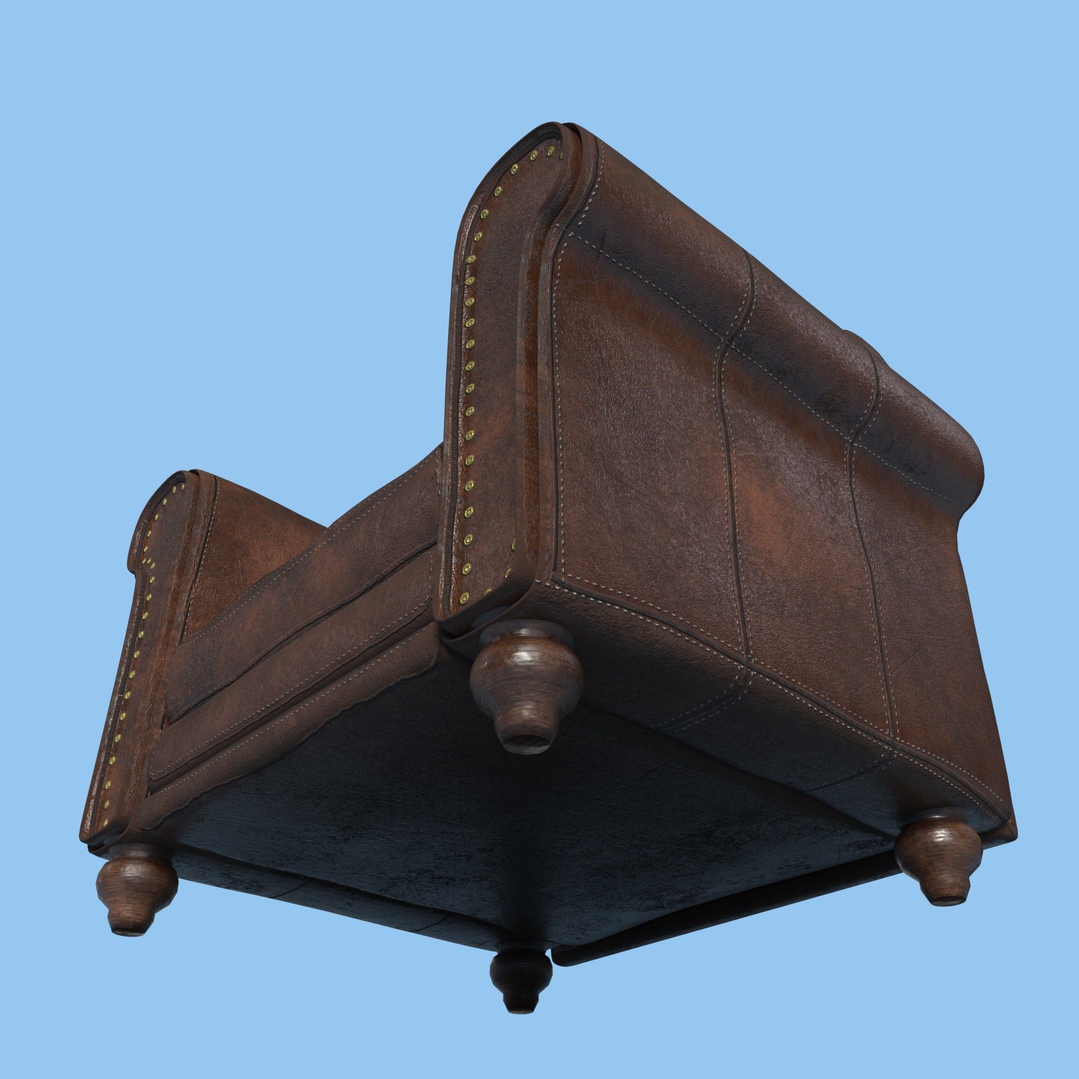 Leather Armchair 3D model_3