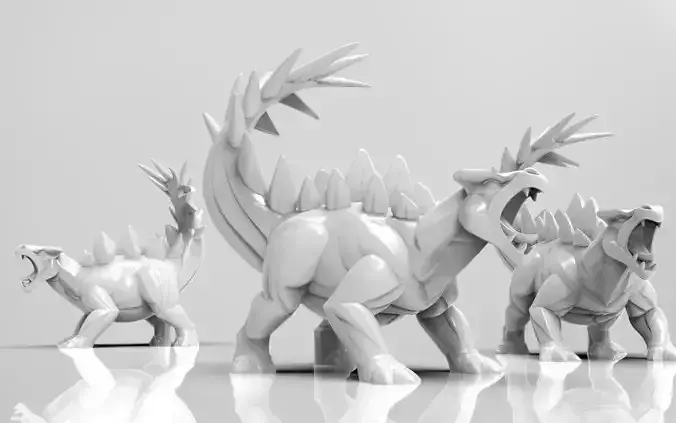 Mystical Stegosaurus Minimalist Sculpture 3D print model
