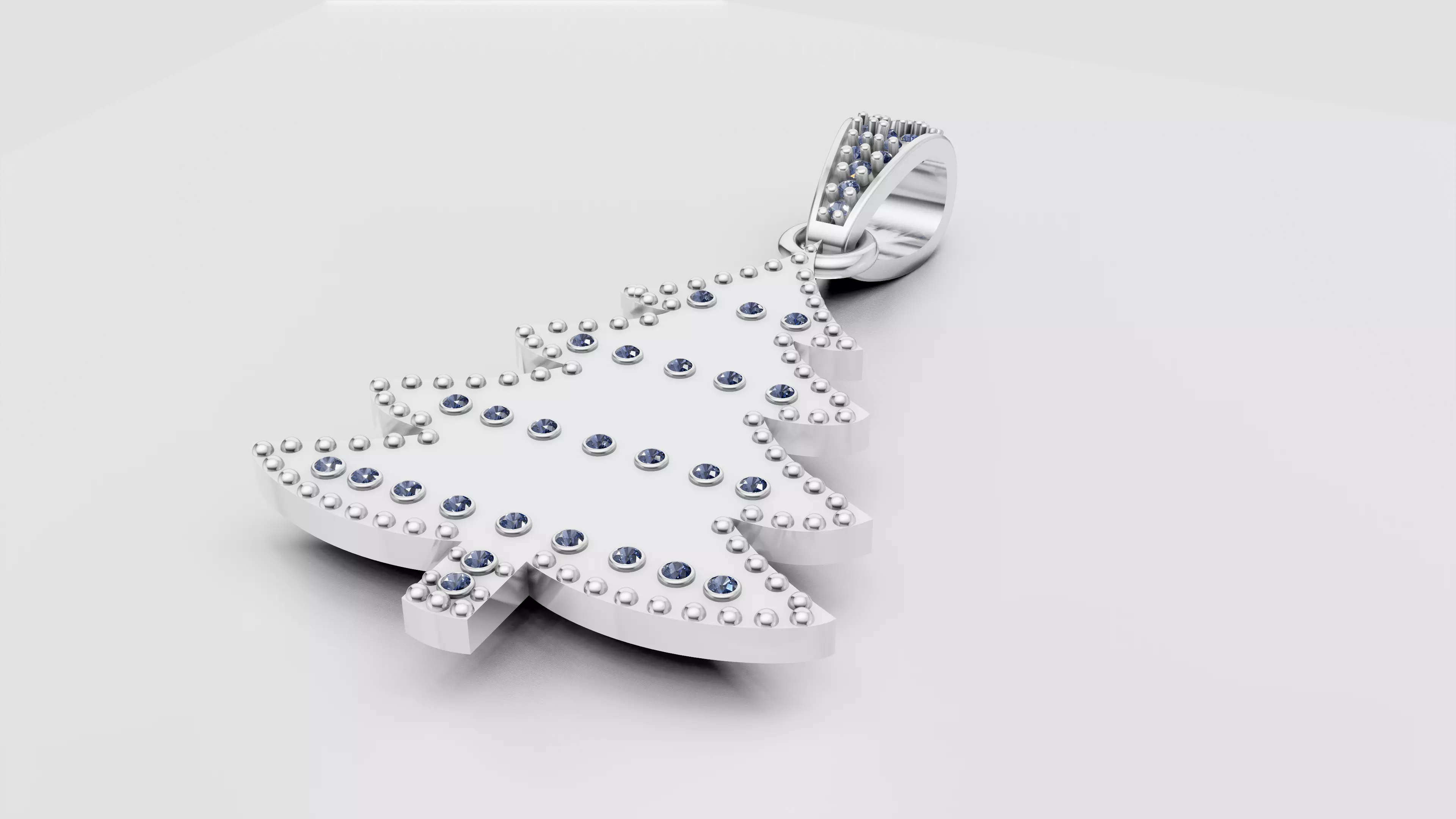 Christmas tree pendant 3D printable model   3D print model_2