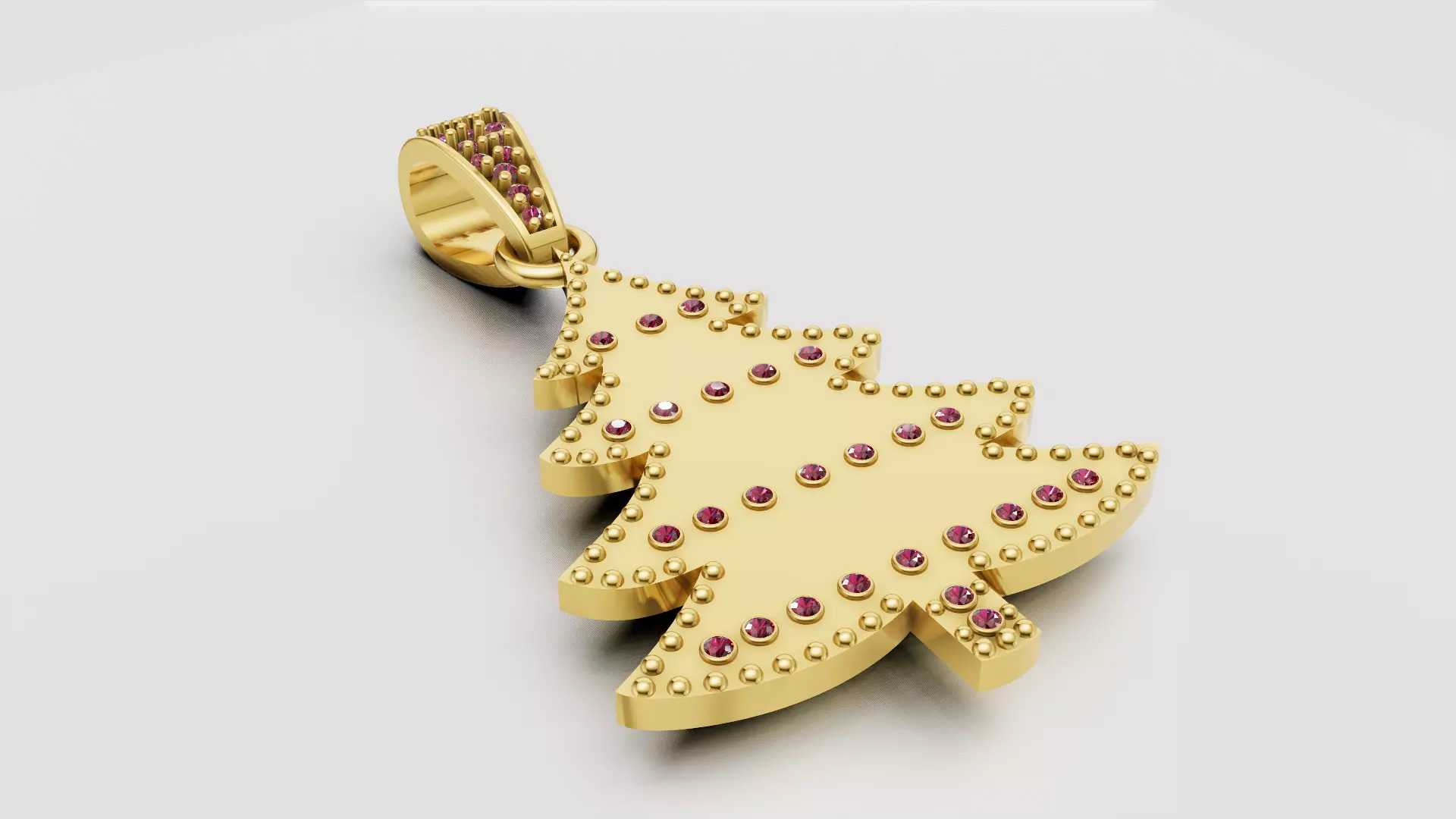 Christmas tree pendant 3D printable model   3D print model_4